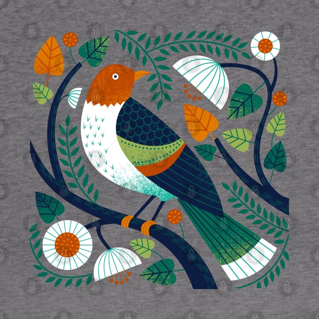 Birdie on a Branch by Lucie Rice Illustration and Design, LLC